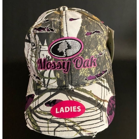 Mossy Oak Distressed Velcro Hat with Lace detailing Multicolored Ladies Cap. New - Picture 1 of 5